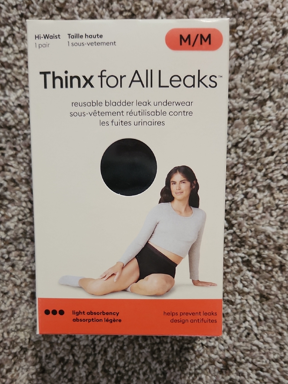 Thinx for All Leaks Hi-Waist Reusable Leakproof Panties - 1 Pair Medium Black
